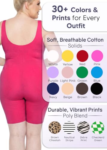 Image of STRETCH IS COMFORT Womens Plus Size Tank Unitard Athletic Rompers For Women