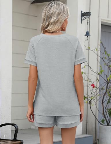 Image of LOMON Womens Two Piece Sets Summer Lounge Sets Sweatsuit Shorts Set Casual Matching Sets