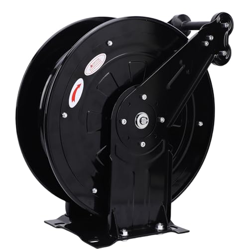 OPPWONG 10m Retractable Pressure Washer Hose Reel 32.81ft, Heavy-Duty Carbon Steel Auto Rewind with 8-Position Ratchet Lock for Automotive, Gardening & Workshop - Image 5