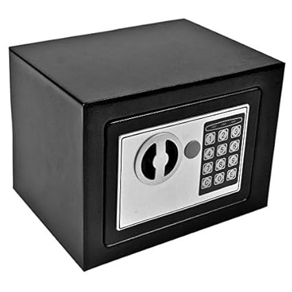 Gokich Heavy Metal Digital &Key Electronic Safe Locker/locker Box for Home and Office for Jewellery Money Valuables -(BLACK)