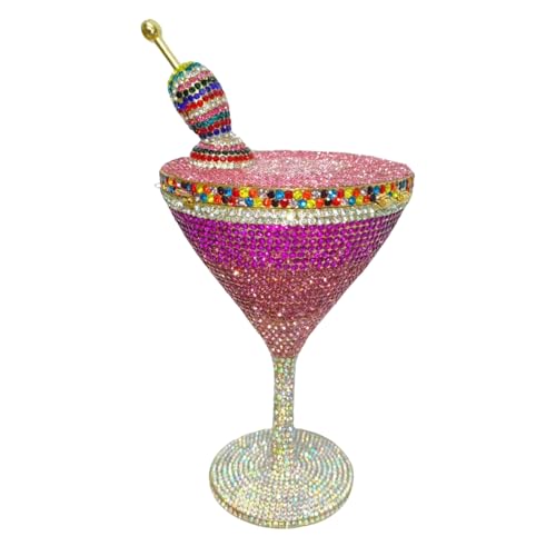 Image of Women Goblet Rhinestone Evening Bag Cocktail Cup Diamond Clutch Funny Crystal Prom Handbag Wedding Purse for Party | Women, Goblet, Rhinestone, Cocktail Cup, Diamond, Funny