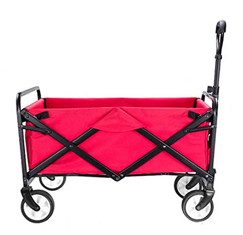 Carretilla Plegable Resistente con 4 Ruedas, Tela Oxford 600D Impermeable, Color Rosa, 73x48.5x90 cm miniatura 1