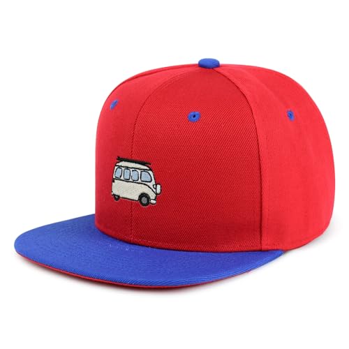 Retro Surfer Van Hip-Hop Snapback Hat Embroidered Baseball Cap Camper Van