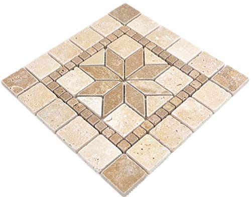 Conwire Travertin Mosaikfliese Sternmuster 1 Bogen