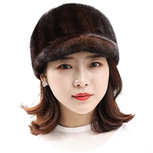 Real Mink Hair Hat for Women Men Cap Winter Warm