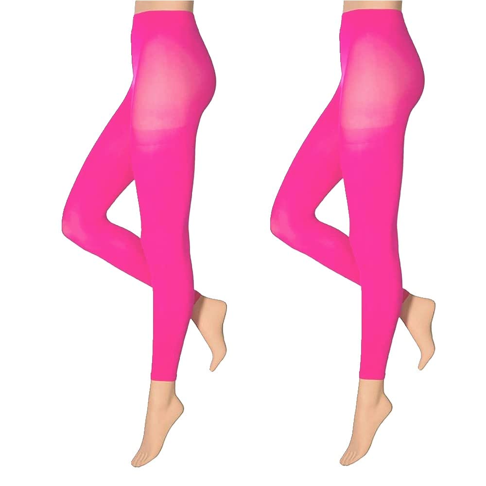 krautwear Leggins voor dames en meisjes, 60 denier, carnaval, yoga, zwart, rood, blauw, wit, rood, neon, roze, groen, geel, neongeel, S-M