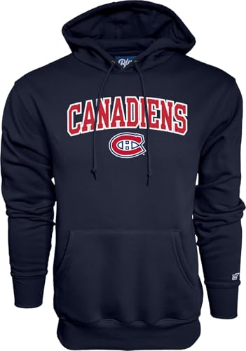 Blue 84 Montreal Canadiens NHL Officially Licensed Hooded Sweatshirt Arch Over, Large Team Color