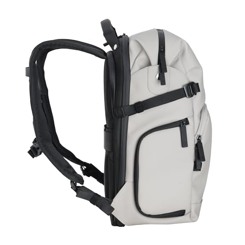 Image of VANGUARD VEO Lite B20L Camera & Everyday Backpack (Cream) - Fits Full-Frame Camera with 70-200mm Attached + 3 Lenses, 14 inch Laptop Storage, Rear & Side Access, Convertible Daypack Design