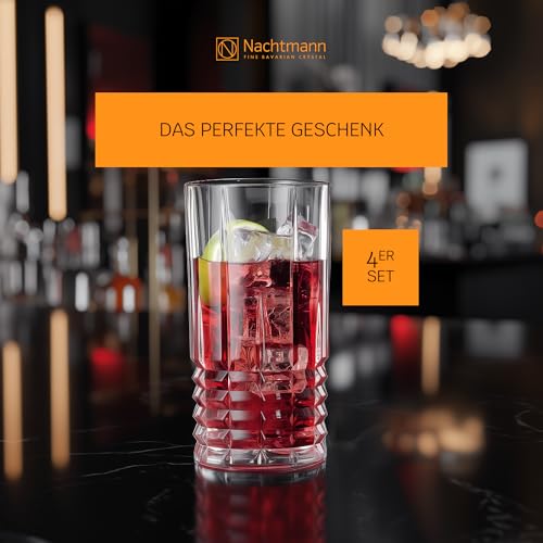 Nachtmann 4-teiliges Longdrinkgläser Set, 445 ml, Highland, 97784, Cocktailgläser aus Kristallglas… – Ansicht 4