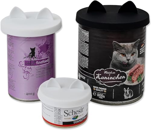 OHMO Dosendeckel Katzenfutter, Silikon Deckel für Dosen für Tierfutter(800g), BPA-frei, Dunkelblau, 2er-Set