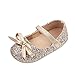 Chaussures pour tout-petits pour tout-petits Chaussures pour tout-petits à semelle souple Bow Glitter Paillettes Chaussures de princesse respirantes Penderie Fille Chambre (Gold, 12 Months)