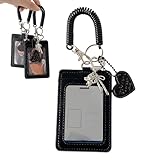 Fotohalter, Ausweishülle aus PU-Leder, Kartenhülle mit Herzanhänger, für Frauen, Studenten, Fans, Reisen, Schule, Arbeit, tägliche Sammlung