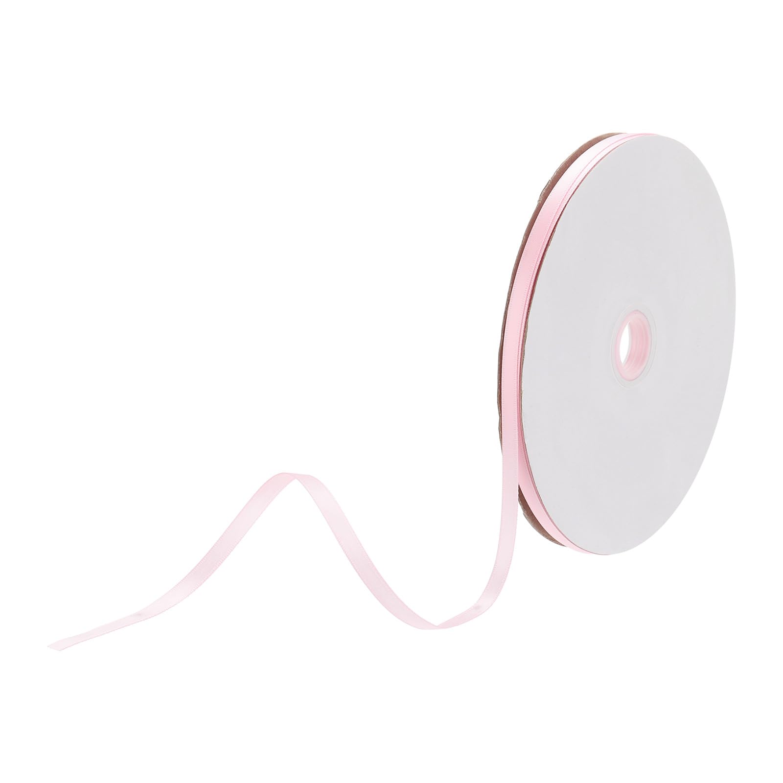 DMiotech 6mm Satin Ribbon 64m/210ft Thin Double Face Fabric Grosgrain Ribbon for Gift Wrapping Floral Hair Flower Bouquet Pale Pink