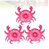 SKISUNO 3 STÜCKE Aufblasbare Krabben Getränkehalter aus Langlebigem PVC Schwimmender Becherhalter für Poolpartys und Sommerfest Tragbar Wasserfest Vielseitig für Outdoor Badeinsatz