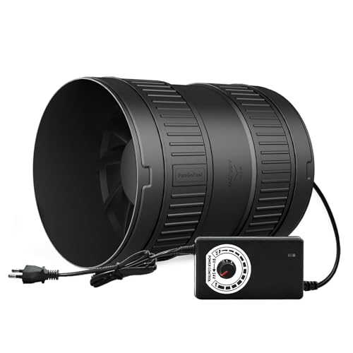 FanGoFast 150 mm Ventilador extractor de aire ajustable, 587m³/h ventilador tubular, extractor silencioso con variador de velocidad