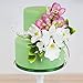 Global Sugar Art Rose Leaf Sugar Cake Flowers Spray, Green with Yellow, 3 Count by Chef Alan Tetreault