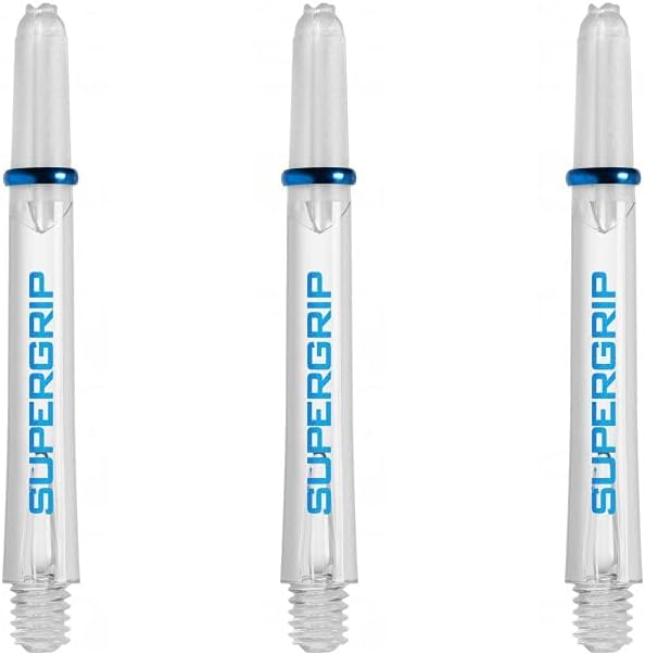 Harrows スーパーグリップ ショートダーツシャフト ポリカーボネートステム 機械加工リング ICEクリア (1セット)