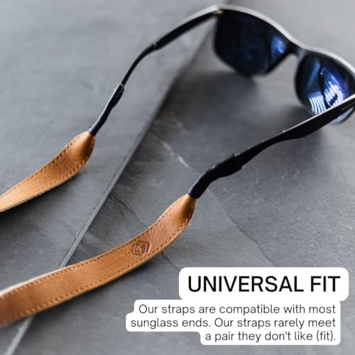 Image of TETHER STRAPS Original Leather Sunglass Strap | Full-Grain Leather with Suede Backing, 17.5 inch Length | Fits Most Frames