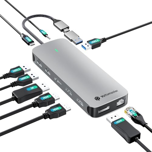 Yottamaster USB C Docking Station Displaylink, 10 in 1 USB Hub Per M1