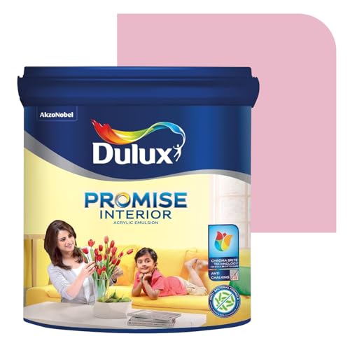 Image of Dulux Promise Interior Emulsion Paint (1L, Turkish Pink) | Wall paint with Chroma Brite Technology for brighter longer-lasting colors | Rich finish | Anti-chalk | Water-based | 3-year warranty