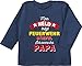 Shirtracer Vatertagsgeschenk Baby Papa Geschenk - Mein Held trägt Feuerwehrstiefel - 3/6 Monate - Navy Blau - Mein held trägt Feuerwehrstiefel - BZ11 - Baby Langarmshirt für Jungen und Mädchen