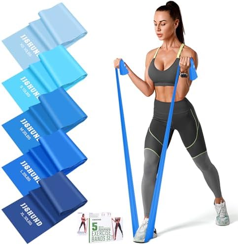 5 Stück Fitnessbänder Set, 1.5M Gymnastikband Resi…