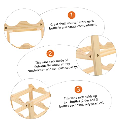Soporte de Vino de Madera Compacto para 6 Botellas miniatura 7
