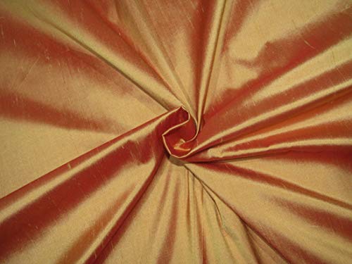 Soie Dupion pure or rouge DUP288 anti-plis mous pour donner du volume aux robes