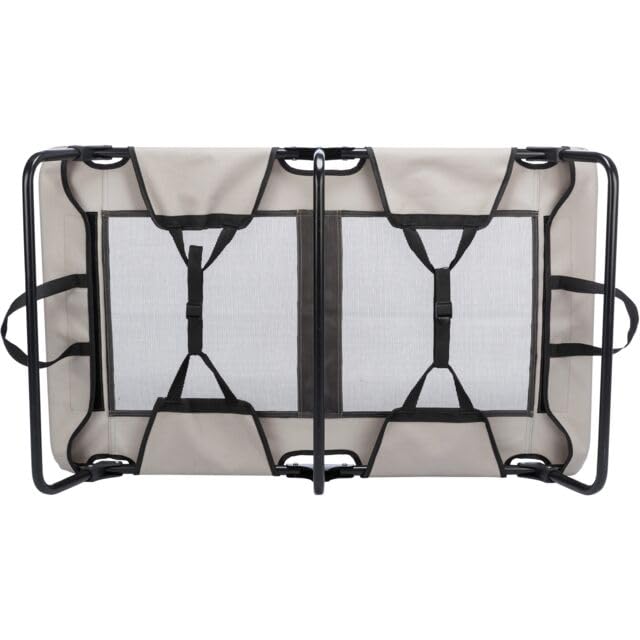 TRIXIE Leżak dla psa Strong Edition w kolorze beżowym/czarnym – stabilny i wygodny leżak dla psów do 35 kg – składany i łatwy w pielęgnacji – 120 × 19 × 70 cm – 28213