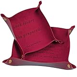 Valet Tray 2pcs Leather Catchall Trays for Keys Wallet Coins Jewelry Headphones Cosmetics and Glasses Stylish Desk Organizer Home or Travel Dresser Accessory Men and Women