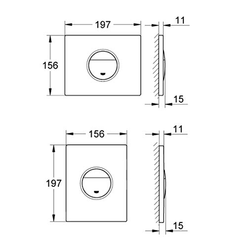 Placa de pared Grohe Nova 38868 para inodoros con cisterna Rapid SL de 0,82 m 6