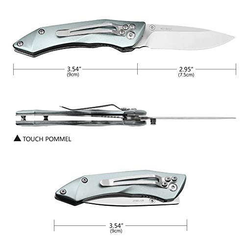 Edc Pocket Knife, 8Cr13Mov 2.95" Stainless Steel Blade Knife With Aluminum Handle, Belt Clip, Liner Lock Perfect For Outdoor Camping Fishing Every Day Carry Gift #TOP3