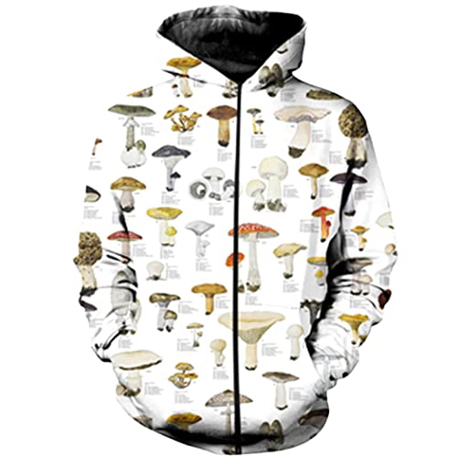 Sweat à capuche champignon imprimé 3D au look graphique