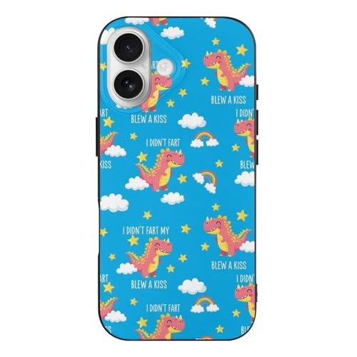 UTRSIFB Classic Protective Compatible for iPhone 17 Case I Didnt My Blew You A Kiss Funny Dinosaur, Shockproof TPU with Wireless Charging Compatibility
