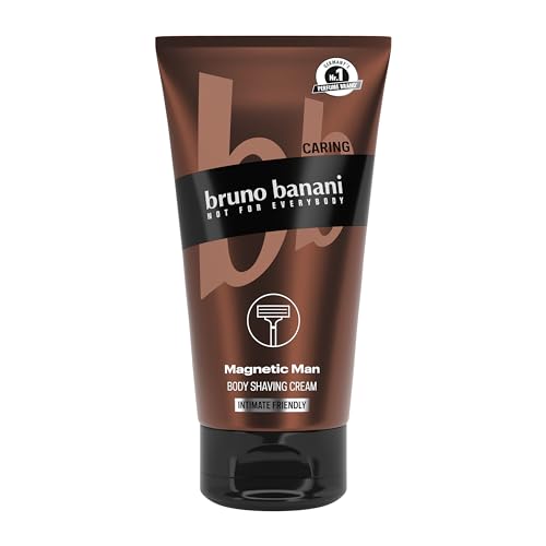 bruno banani Body Shaving Cream Magnetic Man, 3-in-1-Rasiercreme mit fesselnd-holzigem Duft, 150ml