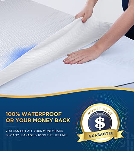 Premium 100% Waterproof Full Mattress Protector Breathable Cooling Bamboo 3D Air Fabric Mattress Cover Smooth Soft Hypoallergenic Noiseless Bed Cover Machine Washable Vinyl Free 8-21'' Deep Pocket #TOP1