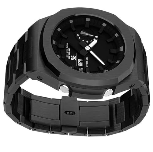 [INSTR] �X�e�����X�|���v�o���h�P�[�X���g���t�B�b�g�L�b�g GA2100 GA2110 GA-B2100 316L �����x�[���X�g���b�v�A�N�Z�T���[ (Color : Black, Size : For GA-2100 2110)