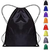 WESTWOOD FOX Drawstring Gym Bag Sack Backpack PE Bags for Women Men Trainer Swimming Travel Holidays Sports kids Boys Girls (Jet Black)