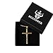 BGCOPPER 925 Sterling Silver Crucifix Necklace Pendant for Men, Jesus Cross Necklace for Women (Gold)