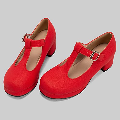 Escarpins pieds larges rouge Lizoleor pour éliminer les douleurs
