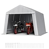 VEVOR Portable Shed Storage Shelter Outdoor, 10x10x8.5 ft Heavy Duty Instant Storage Tent Tarp Sheds with Roll-up Zipper Door and Ventilated Windows for Motorcycle, Bike, Garden Tools