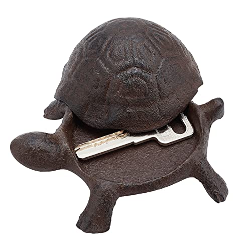 GORGECRAFT Turtle Cast Iron Key Hider Garden Decoration Diversion Key Hider Outdoor Secret Storage Box Hide-A-Key Holder Safely Hiding for Key Jewelry Earph1 Geocaching
