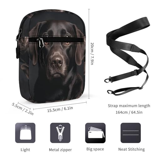 Personalized Small Crossbody Bag Water Resistant Messenger Bags Mini Black Lab Dog Printing SlingBag For Men Women2