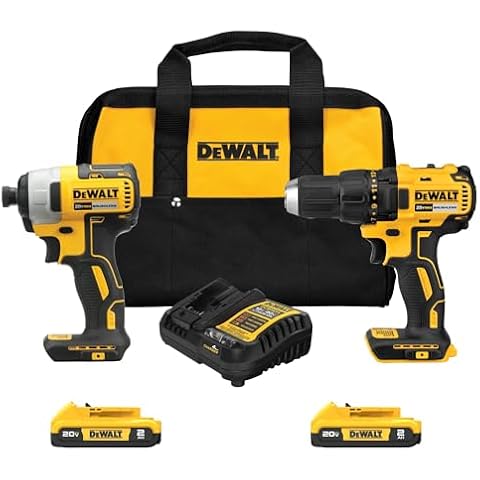 DEWALT 20V MAX Power Tool Combo Kit, Cordless Power Tool Set, 2-Tool with 2 Batteries and Charger Included (DCK277D2) Cover