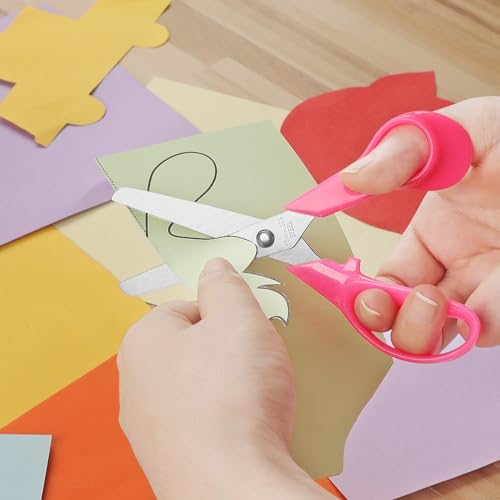Uaugulft Kid Scissors, Safety Children Scissors with Stainless Steel Blunt Tip Blades and Ergonomic Handle - Image 2
