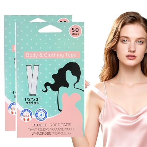 Fashion Body Tape, 100 pièces Adhésif Double Face Peau & Vêtement, Ruban Corps Invisible Imperméable, Scotch vêtement peau anti-dévoilement pour robe, décolleté, maintien discret tenue