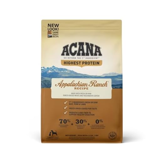 ACANA Highest Protein Grain Free Dry Dog Food Appalachian Ranch Recipe 4.5lb Bag