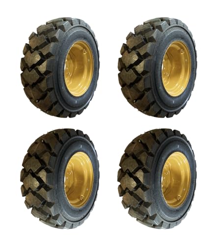 Set of 4 Galaxy Heavy Duty 12-16.5 Skid Steer Tires on Rims
