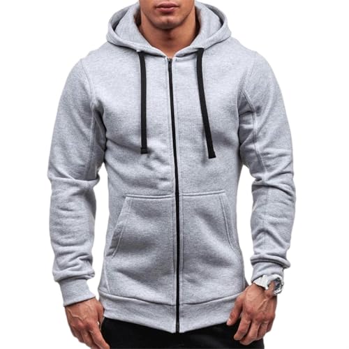 Sweat à capuche pour homme en coton premium zippé JXQXHCFS