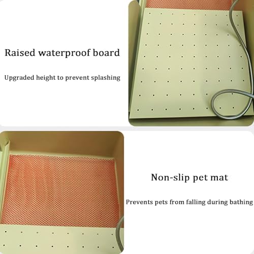 80CM Stainless Steel Pet Washing Station - Professional Metal Bathtub for Large, Medium & Small Dogs - Indoor/Outdoor Grooming Bath Tub with Non-Slip Mat (Green, 80X60X90CM)